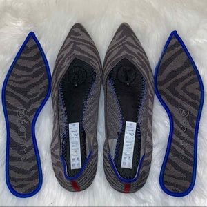 Rothy’s The Point Gray Zebra Flats